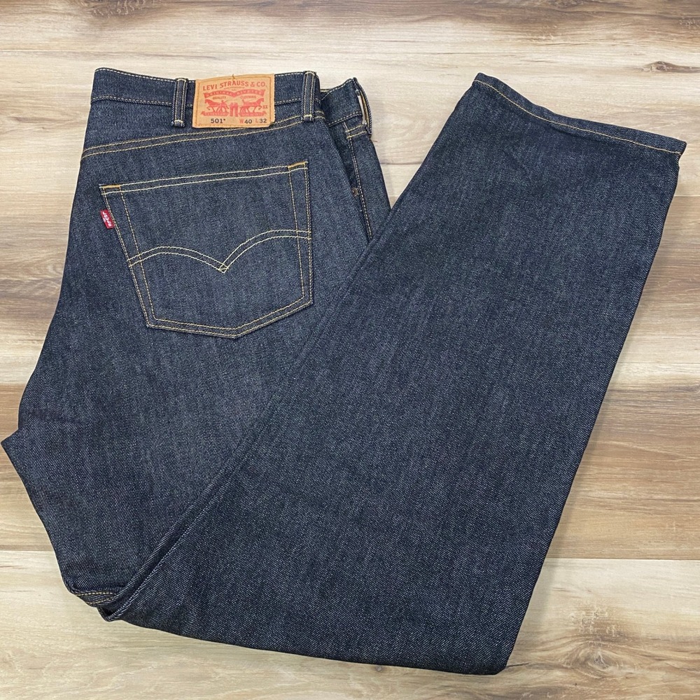Levi's 501 Jeans 40x32 Dark Wash Rigid Denim Straight Leg 00501-0226